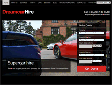 Tablet Screenshot of dreamcarhire.com